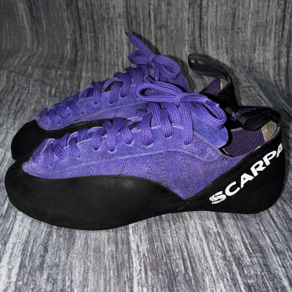 SCARPA Rock Climbing Lace Up Sued Purple Black Women Size EU 36 1/2 - Picture 4 of 13